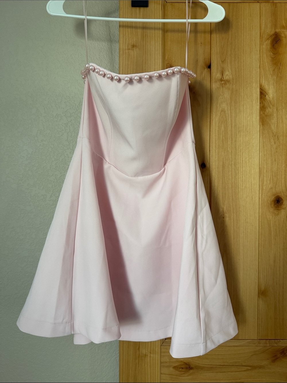 Alter’d State Strapless Pearl-Trim Pink Dress
